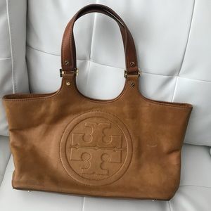 Tory burch cognac leather purse!